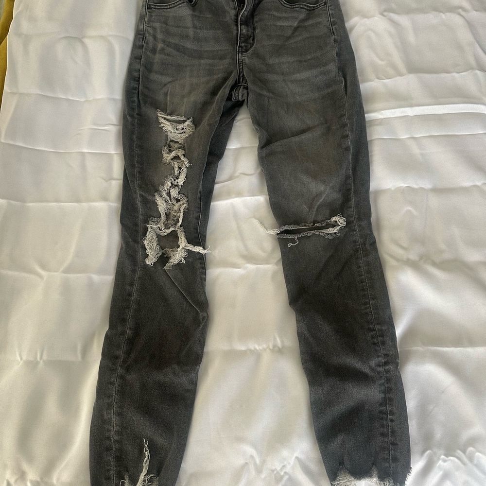 American Eagle Outfitters Distressed Black Skinny Jeans